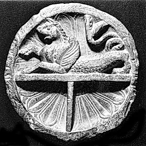 Dish with Mythical Winged Animal