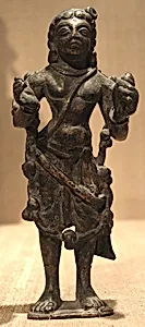 Standing Male Deity (Perhaps Vishnu) Holding a Conch by Unknown Artist