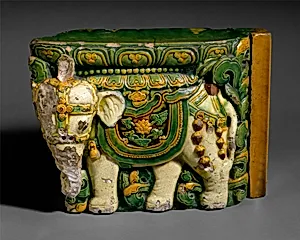Door frame tile with elephant from the "Porcelain Pagoda"