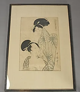 Two women after Bath, from the series Elegant Pines of Fivefold Needles (Furyu goyo no matsu) by Kitagawa Utamaro