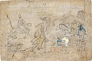 Durga and Kali Approach the Gathered Armies of Chanda and Munda: Scene from the Devi Mahatmya