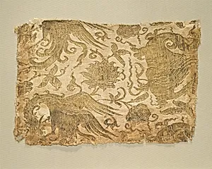 Textile with Phoenix, Winged Animal and Flowers