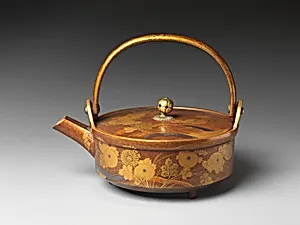 Sake Ewer with Decoration of Chrysanthemums on a Stream Bank by Unknown Artist