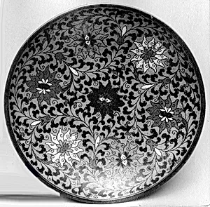 Dish with Stylized Flowers