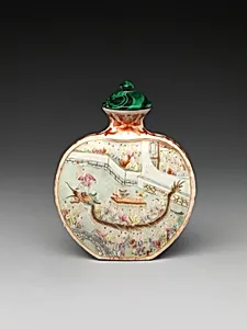 Snuff Bottle with Scene of Dragon-Boat Festival
