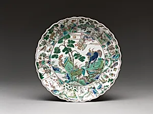 Plate with Phoenix and Mythical Qilin