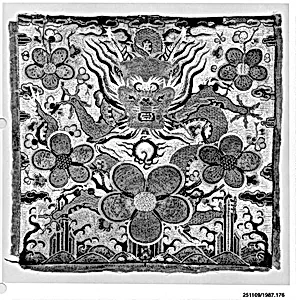 Badge with Five-Clawed Dragon Surrounded by Plum Blossoms