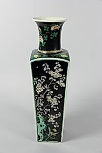 Square vase with flowers of four seasons