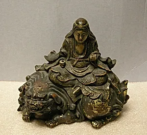 Monjū, the Bodhisattva of Wisdom, on a Lion by Ogawa Haritsu (Ritsuō)