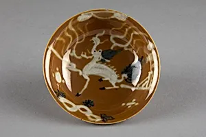 Dish with mythical beast qilin (one of a pair)
