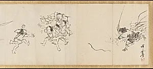 Frolicking Figures and Animals by Kawanabe Kyōsai 河鍋暁斎
