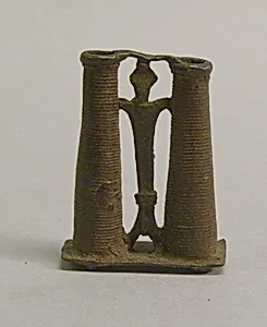 Standing Figure Between Two Posts
