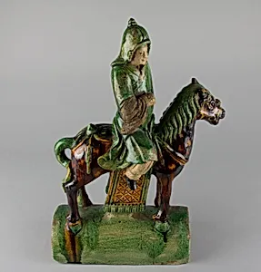 Roof Tile in Form of a Mounted Warrier