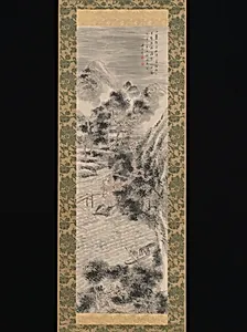 Rainstorm over a River Village by Tanomura Chikuden