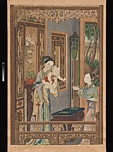 Interior with Woman, Child and Nurse by Unidentified artist