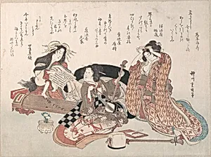 Women Playing Music by Yanagawa Shigenobu