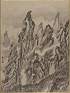 Rocky Landscape by Kawanabe Kyōsai 河鍋暁斎