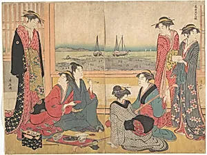 Teahouse in Shinagawa by Torii Kiyonaga