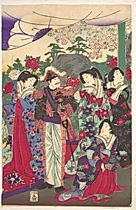 Emperor among Court Ladies by Yōshū (Hashimoto) Chikanobu