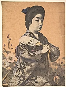 Girl Carrying a Round Paper Fan (Uchiwa) by Unidentified artist