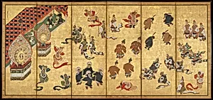 Bugaku Dancers by Kano Yasunobu
