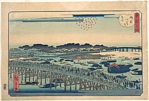 Ryogoku Kawarabiraki Hanami by Utagawa Hiroshige II