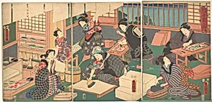 Artisans, from the series "An Up-to-Date Parody of the Four Classes" by Utagawa Kunisada