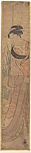 Young Lady and Iris Garden by Chōbunsai Eishi