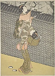 Plucking a Branch from a Neighbor's Plum Tree by Suzuki Harunobu