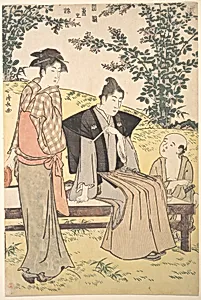 Viewing the Bush Clover at Hagidera by Torii Kiyonaga