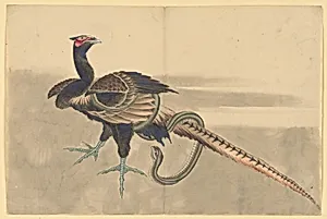 Pheasant and Snake by Katsushika Hokusai