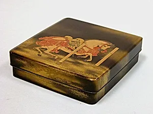 Writing Box with Decoration of a Tethered Horse by Tokimichi