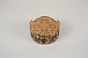Box in Shape of Butterfly with Design of Wild Pinks on Side