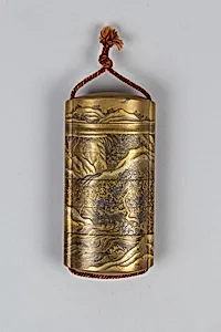 Case (Inrō) with Design of Flowering Cherry Trees Beside Winding River (obverse); Maple Trees in Autumn (reverse)