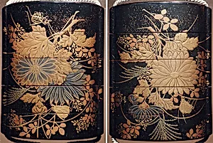 Case (Inrō) with Design of Insects beside Flowering Autumn Grasses