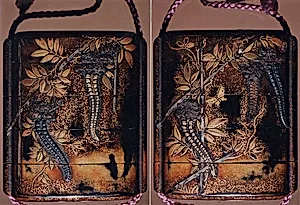 Case (Inrō) with Design of Flowering Wisteria on a Trellis