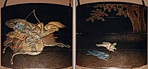 Case (Inrō) with Design of Mounted Hunter Shooting at Hares