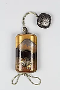 Case (Inrō) with Design of Narihira at Mount Fuji, from The Tales of Ise