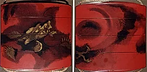 Case (Inrō) with Design of Dragon among Swirling Clouds by Hogen Eisen|Kano Hidenobu