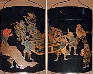 Case (Inrō) with Design of Dancer, Musicians and Drum