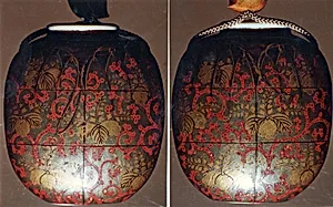 Case (Inrō) in Shape of Tea Caddy in Its Brocade Cover by Koma Kōryū
