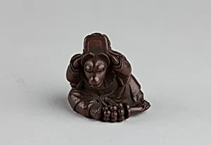 Netsuke of Fox Disguised as Shishimai Dancer