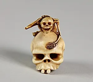 Skeleton Astride a Skull by Rantei