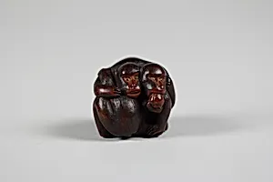Netsuke of Three Monkeys Intertwined