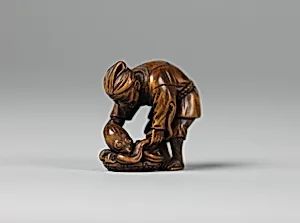 Netsuke of Snake Catcher
