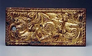 Belt Plaque with Feline and Ram by Unknown Artist