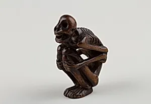 Netsuke of Crouching Figure of a Skeleton