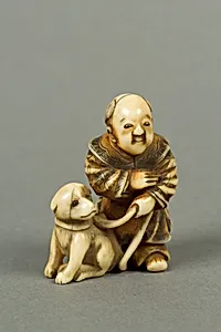 Netsuke of Boy with a Dog