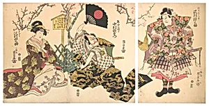 Kabuki Scene at Kumagai's Camp, from the play The Chronicle of the Battle of Ichinotani (Ichinotani futaba gunki) by Utagawa Kunisada