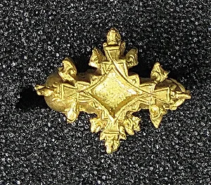 Cast Earring, Foliate Diamond Shape by Unknown Artist
